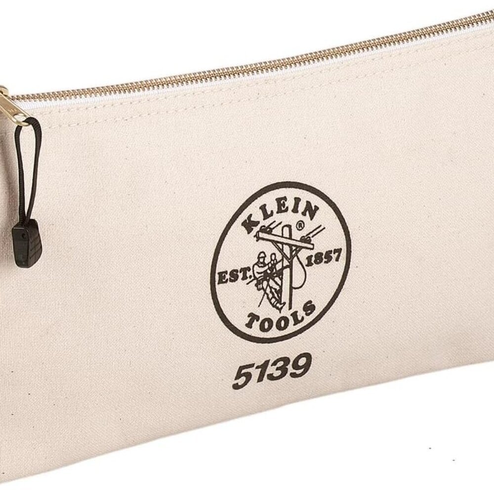 5139 Zipper Bag, Canvas Tool Pouch to 12.5 x 7 x 0.7 -Inch with Heavy Duty Brass
